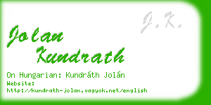 jolan kundrath business card