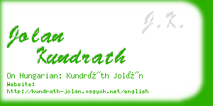 jolan kundrath business card